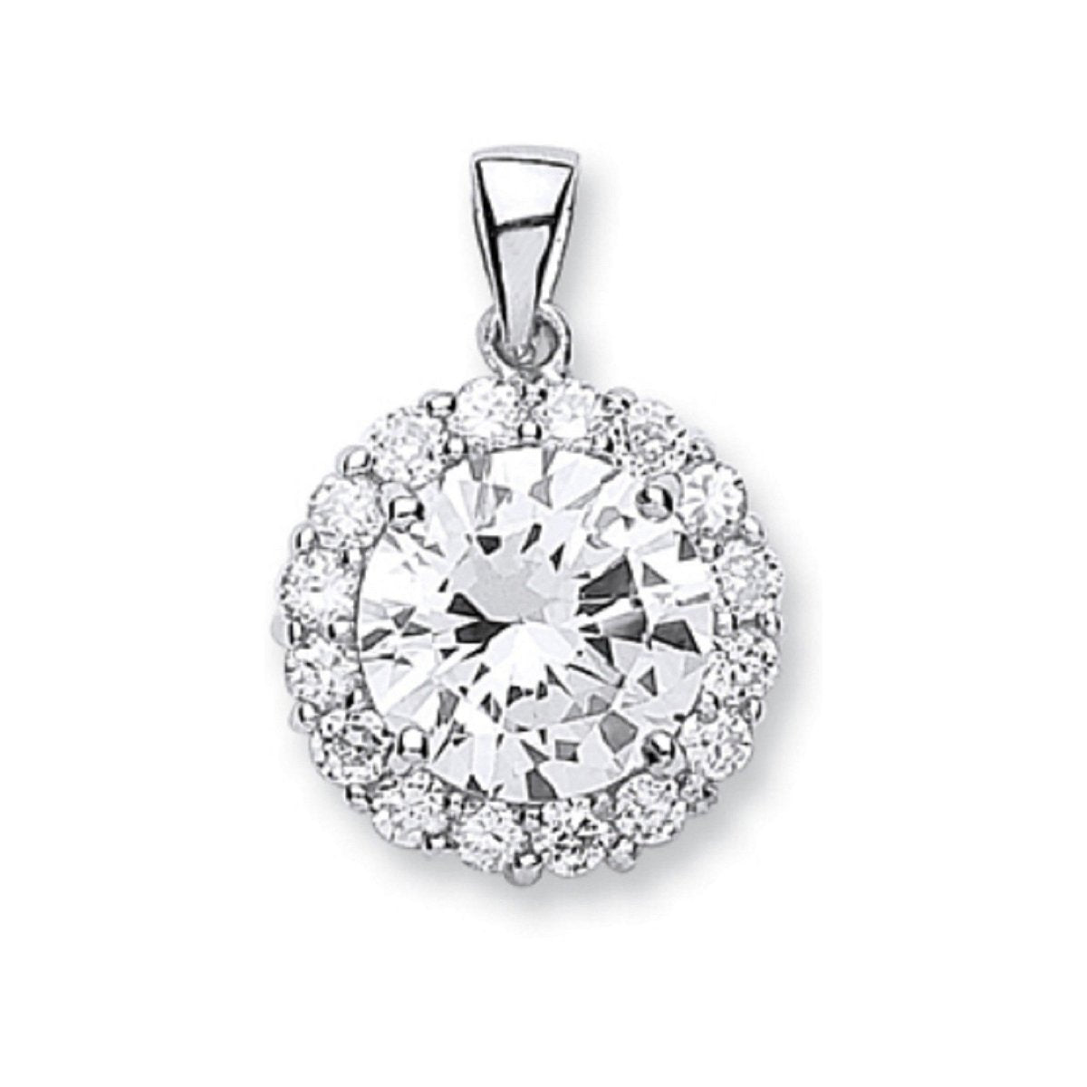 Sterling Silver CZ Cluster Drop Pendant – Sparkling & Elegant - Samuel Perry