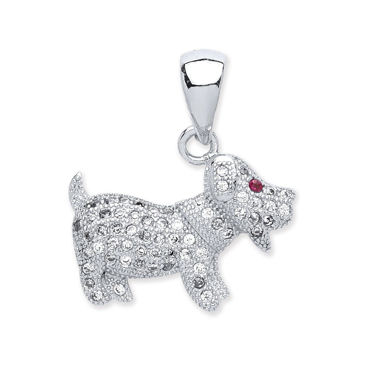 Sterling Silver CZ Dog Pendant – A Sparkling Tribute - Samuel Perry