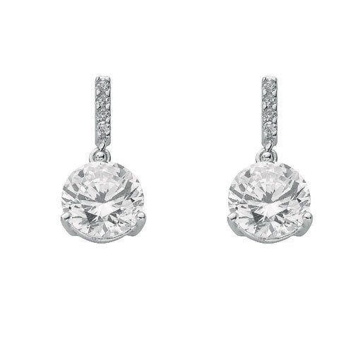 Sterling Silver Cz Drop Stud Earrings - Samuel Perry