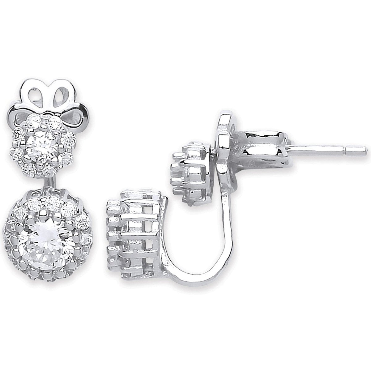 Sterling Silver CZ Ear Stud Cuff Wrap Earrings - Samuel Perry