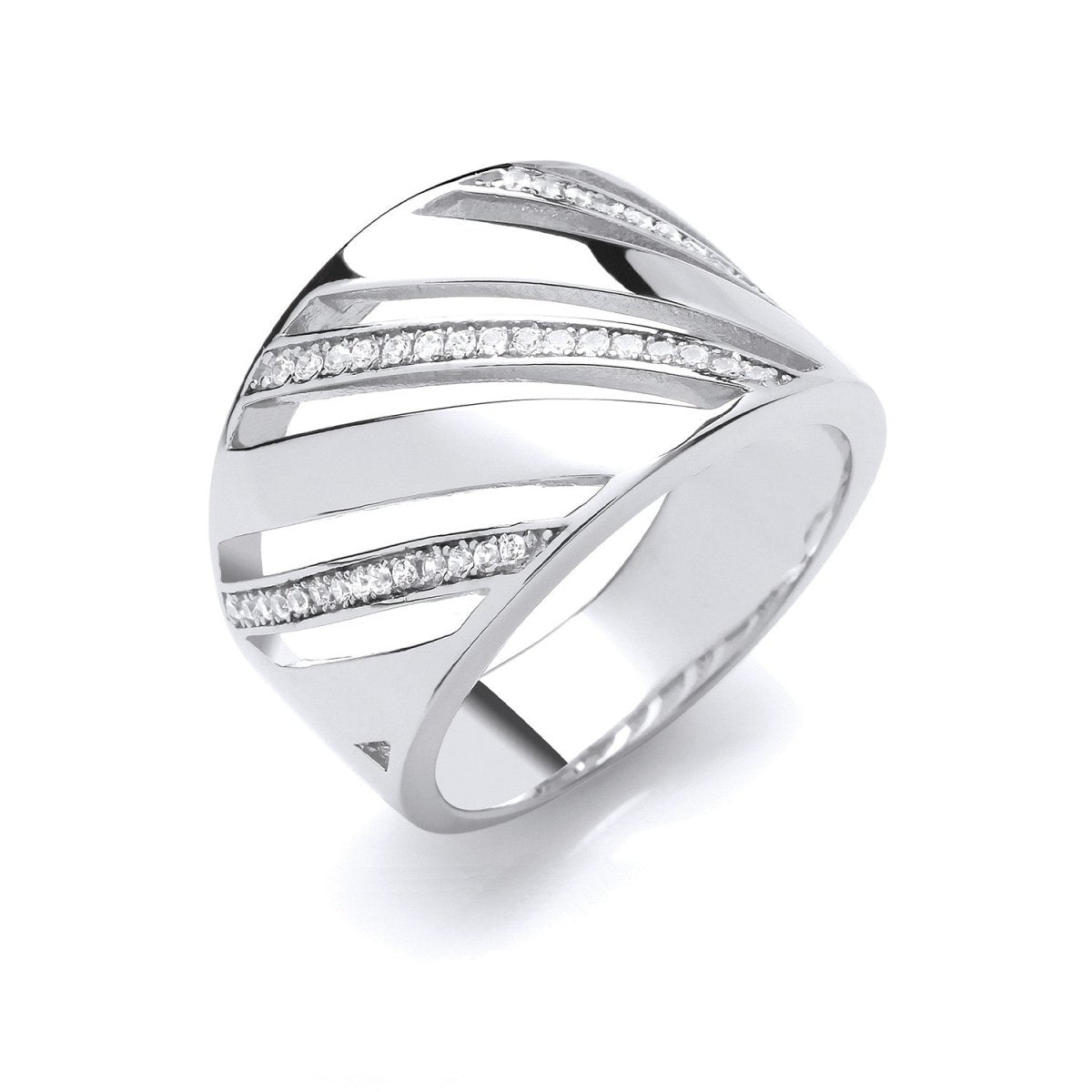 Sterling Silver CZ Fancy Ring - Samuel Perry