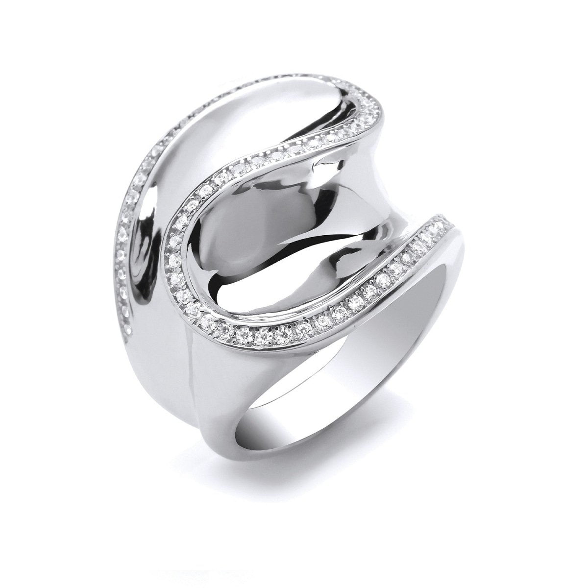 Sterling Silver CZ Frill Ring - Samuel Perry