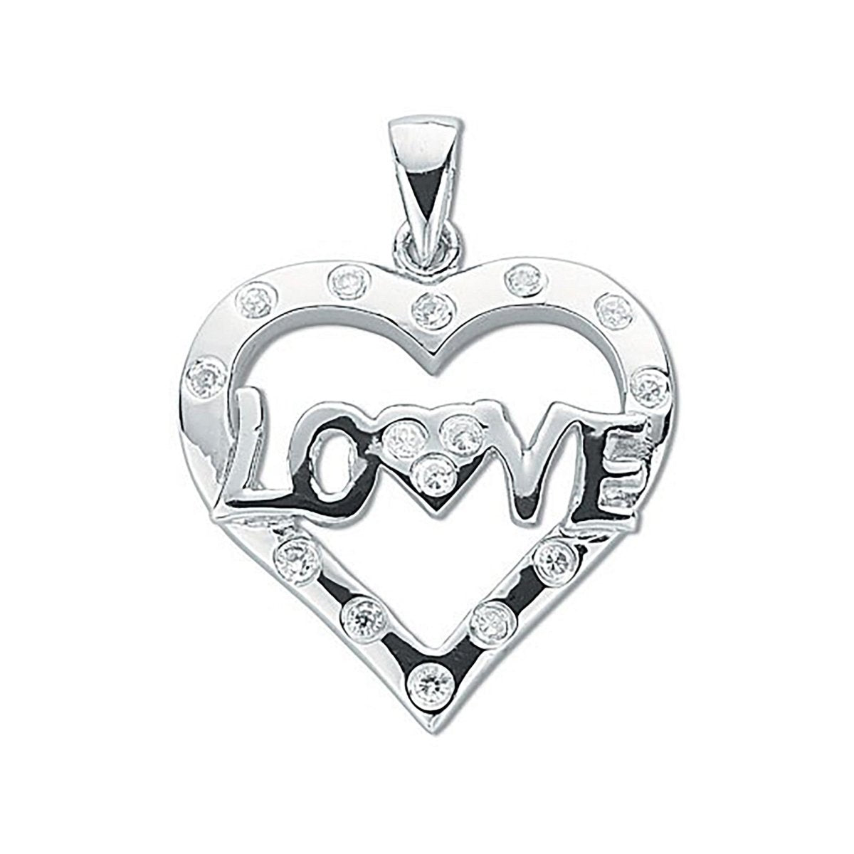 Sterling Silver CZ Heart Love Pendant – Romantic & Elegant - Samuel Perry