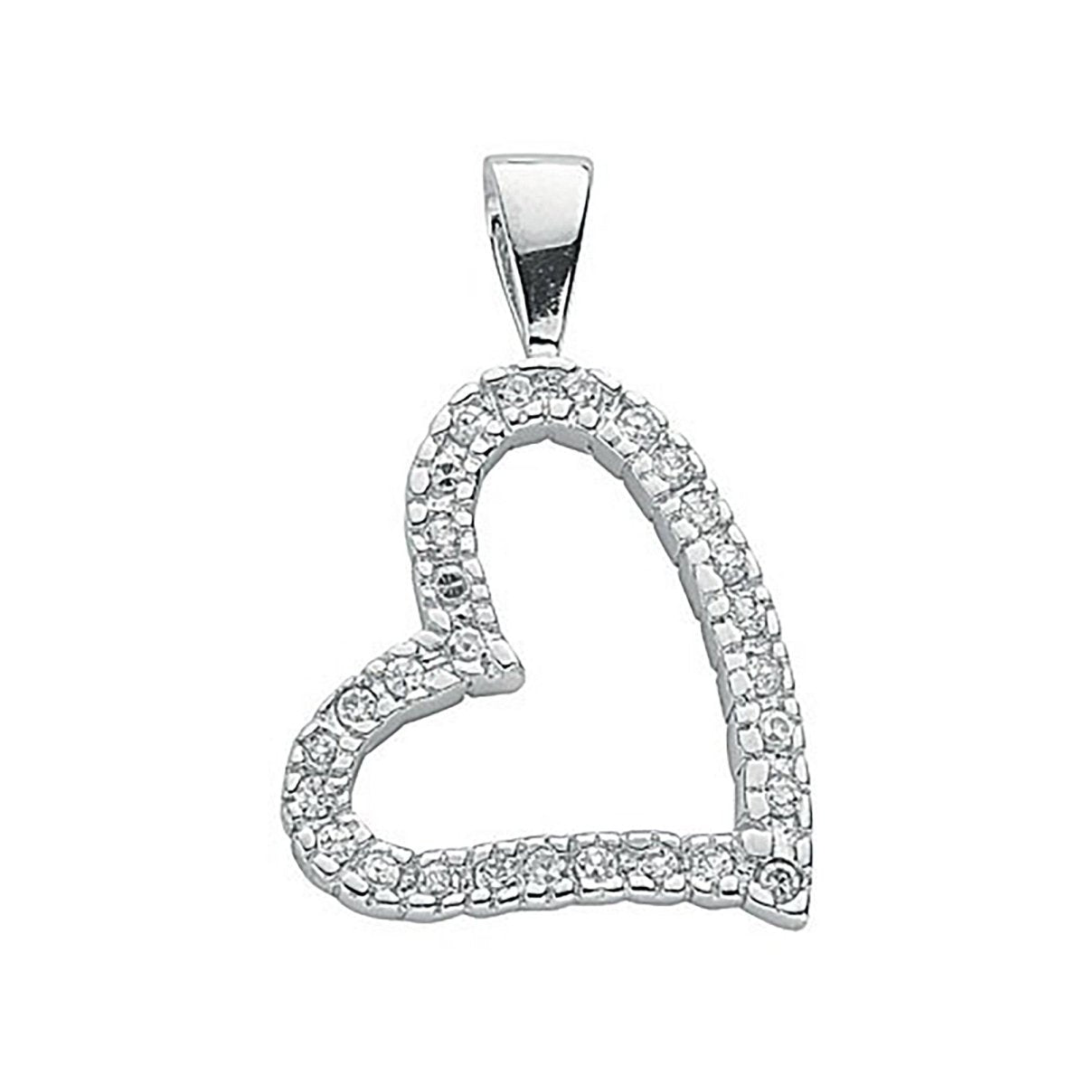 Sterling Silver CZ Heart Pendant – Classic & Sparkling - Samuel Perry