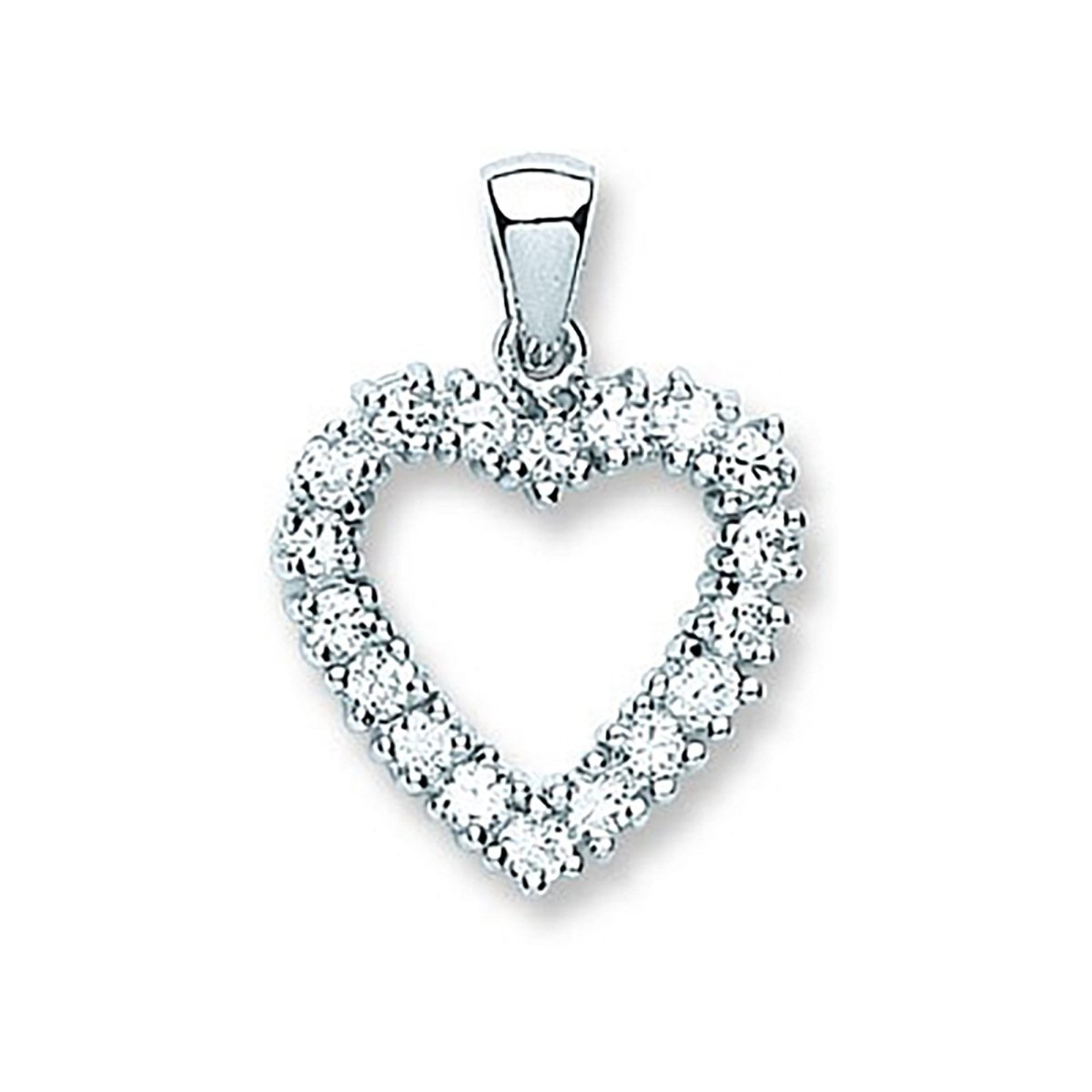 Sterling Silver CZ Heart Pendant – Romantic & Timeless - Samuel Perry