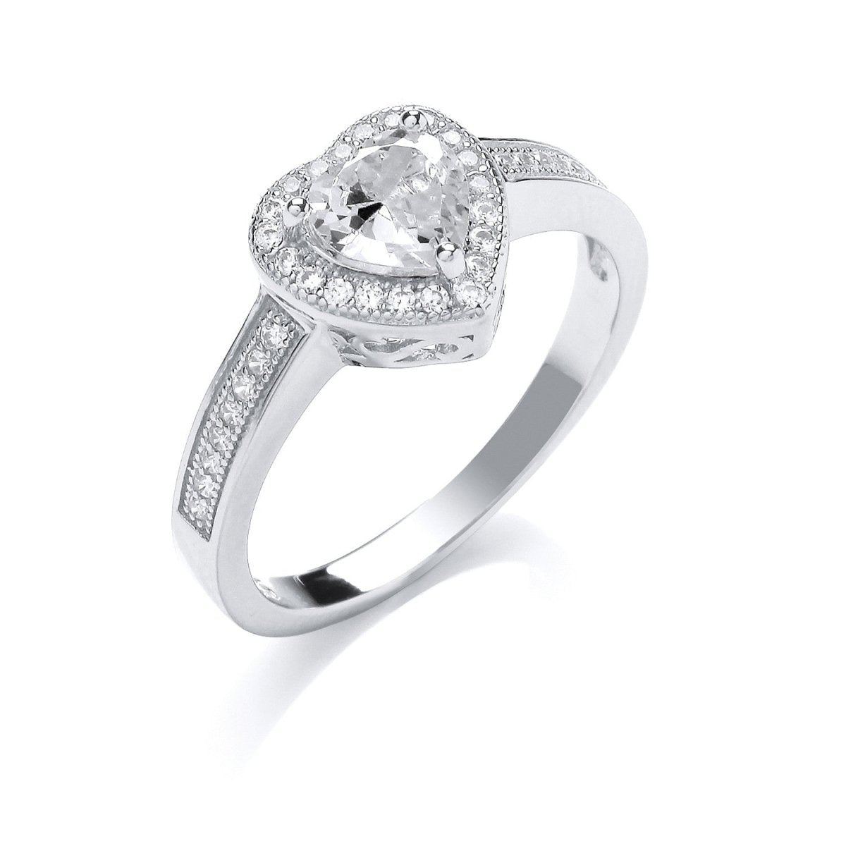 Sterling Silver Cz Heart Ring - Samuel Perry