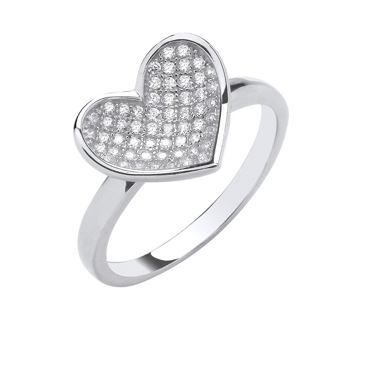 Sterling Silver CZ Heart Ring - Samuel Perry