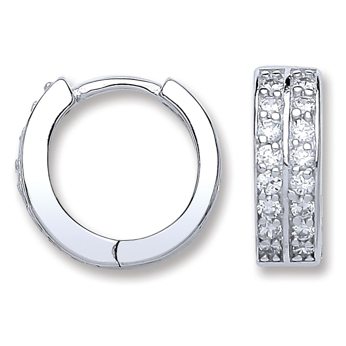 Sterling Silver CZ Huggies Earrings - Samuel Perry
