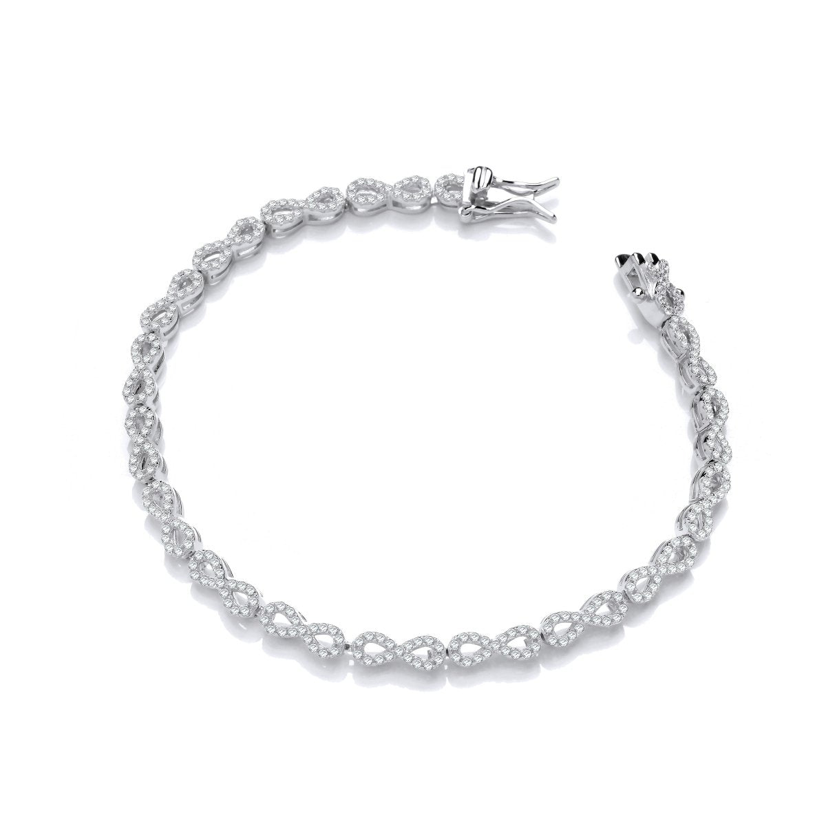 Sterling Silver CZ Infinity Bracelet - Samuel Perry