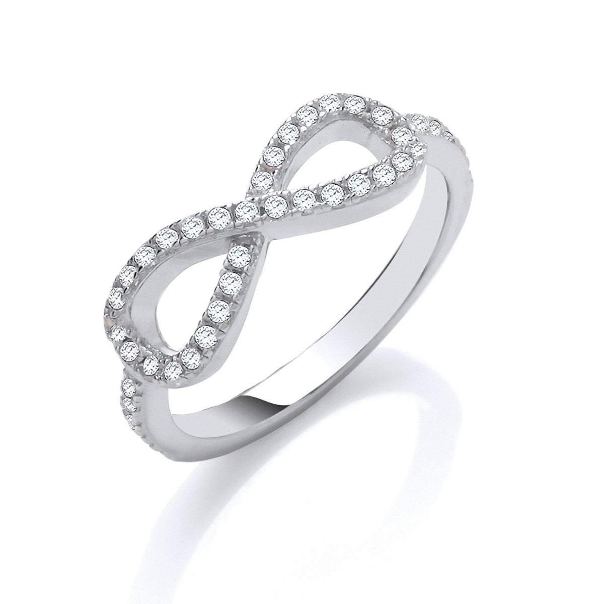 Sterling Silver CZ Infinity Symbol Ring - Samuel Perry