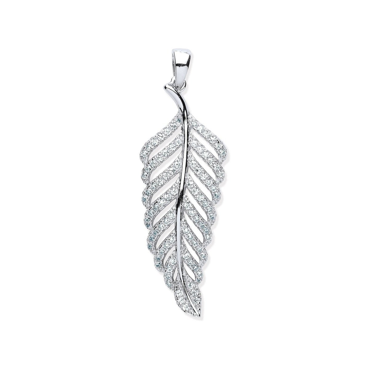 Sterling Silver CZ Leaf Drop Pendant – Nature’s Beauty - Samuel Perry