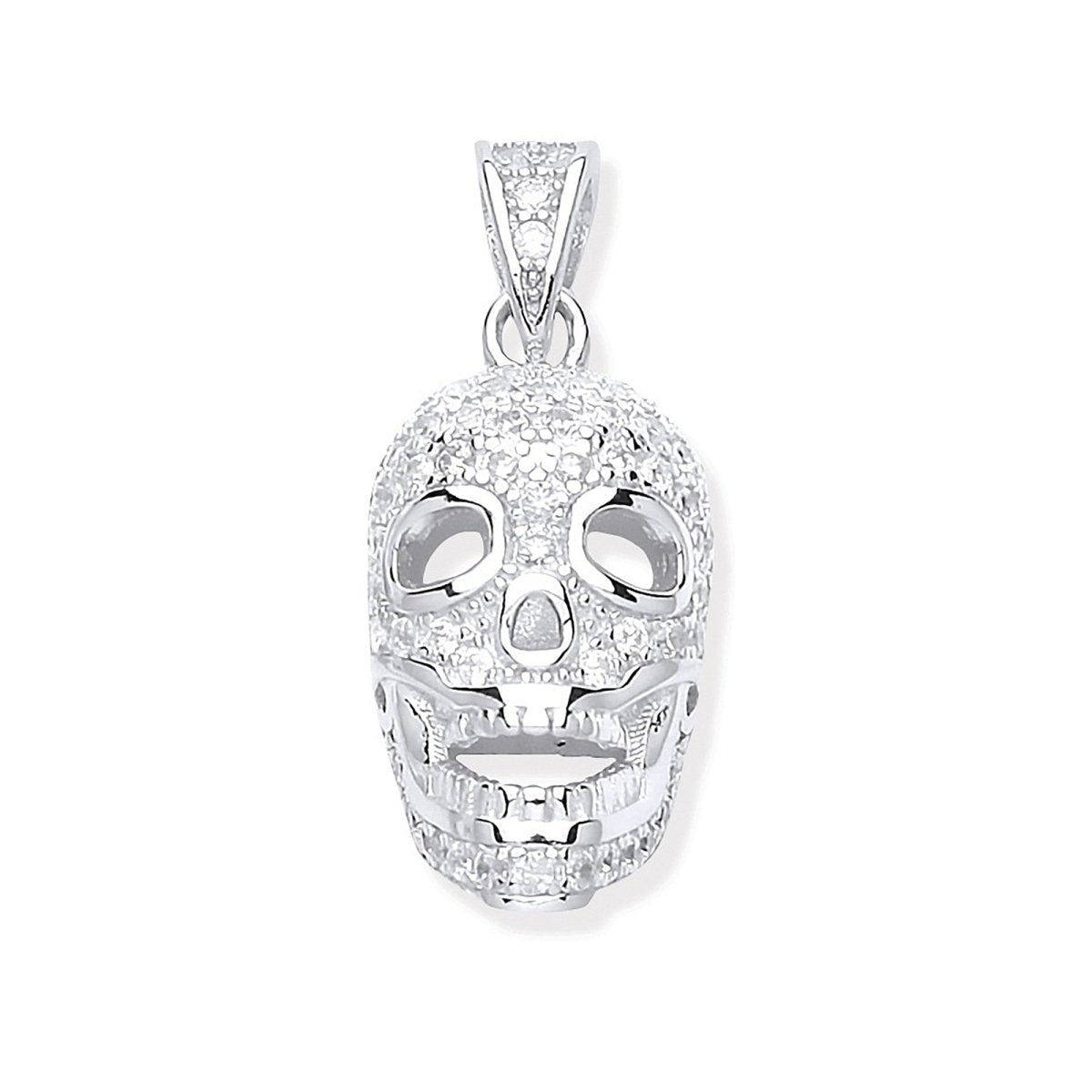 Sterling Silver CZ Skull & Bones Pendant – Edgy & Bold - Samuel Perry
