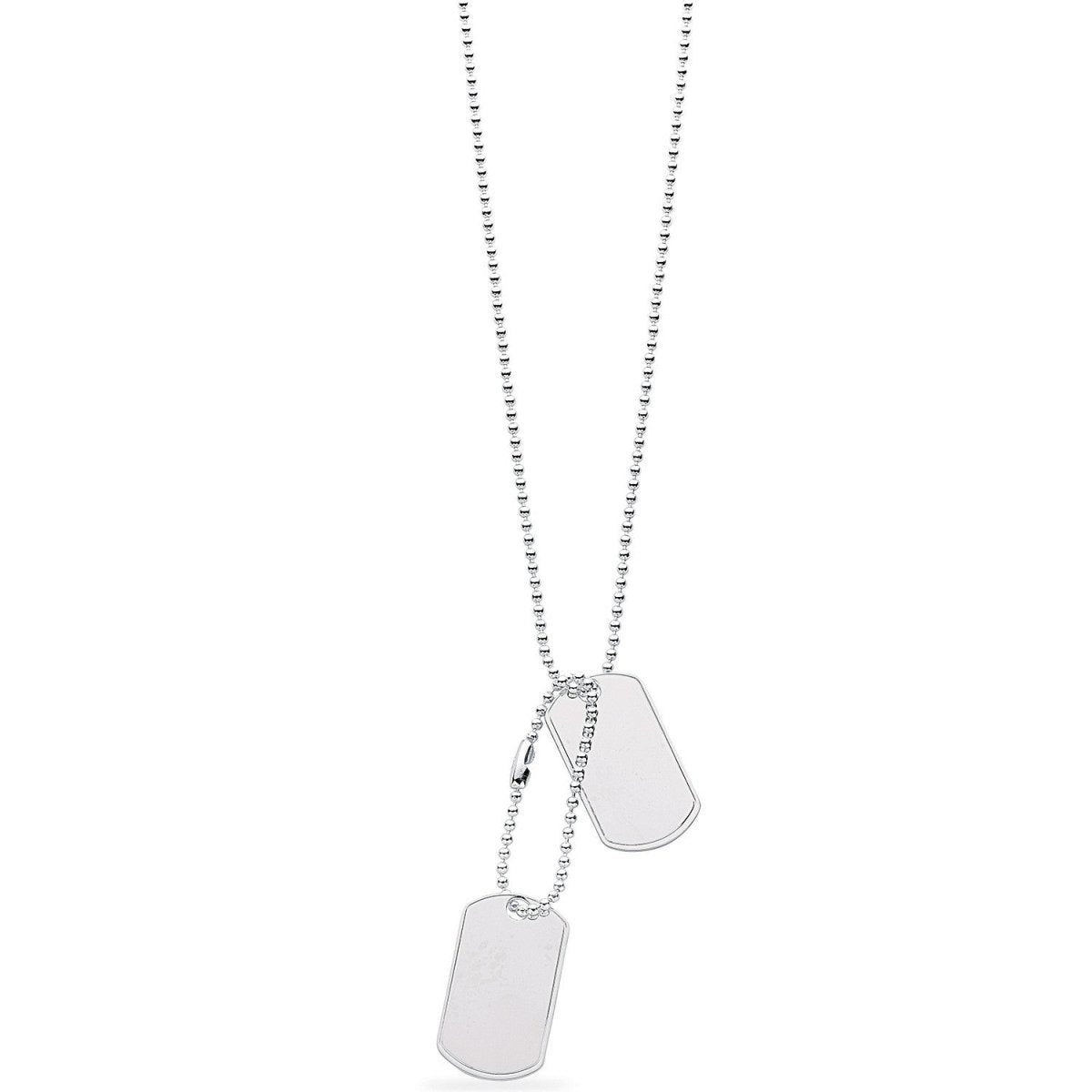 Sterling Silver Dog Tag Necklace with Chain 20" - Samuel Perry
