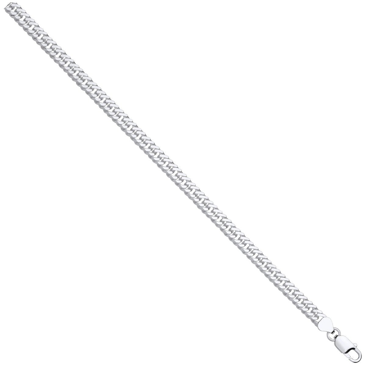 Sterling Silver Double Curb 6.6mm Chain - Samuel Perry