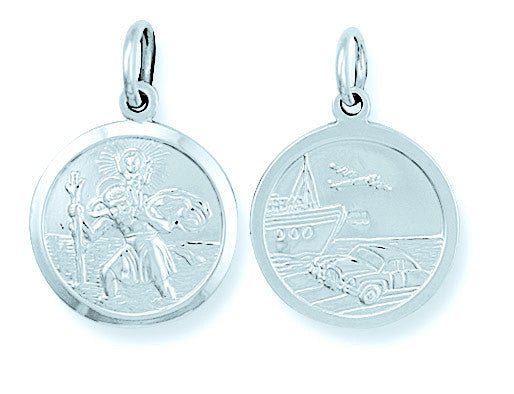 Sterling Silver Double Sided St Christopher Pendant – Classic Travel Charm - Samuel Perry