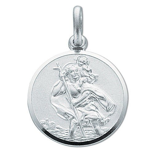 Sterling Silver Double Sided St Christopher Pendant - Samuel Perry
