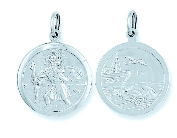 Sterling Silver Double Sided St Christopher Pendant – Timeless Protection - Samuel Perry