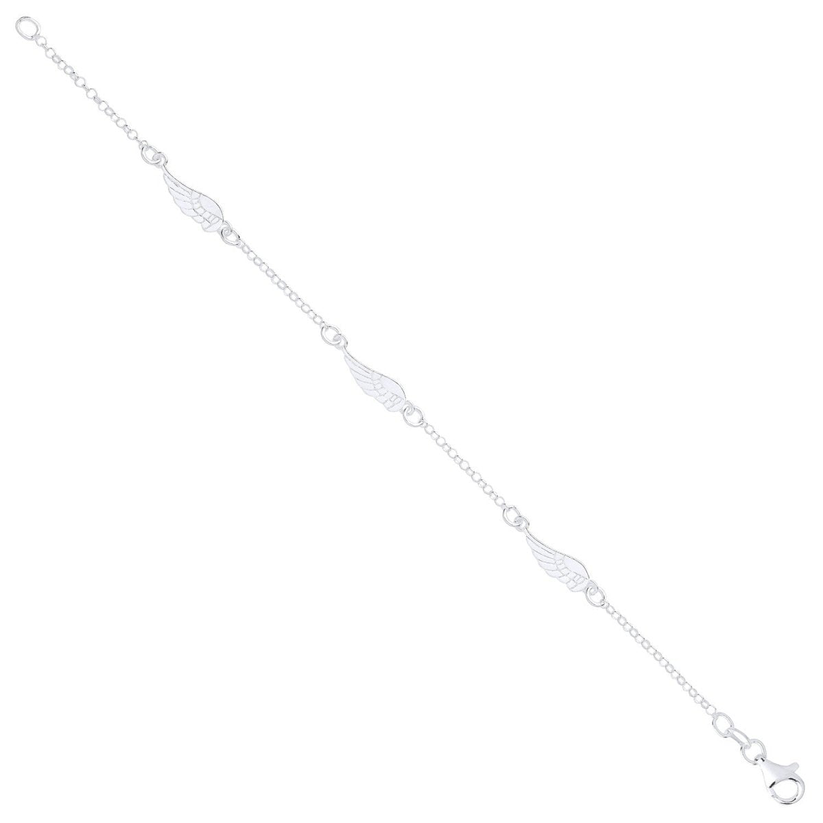 Sterling Silver Elegant Angel Wing Bracelet - Samuel Perry