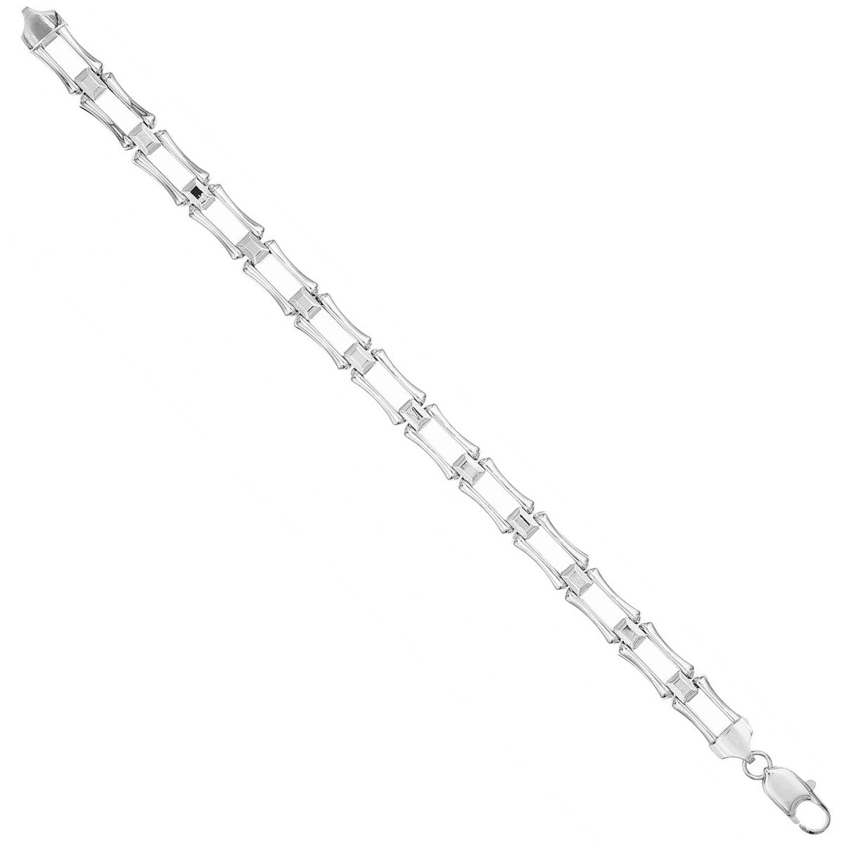 Sterling Silver Elegant Bike Chain Style Ladies Bracelet - Samuel Perry