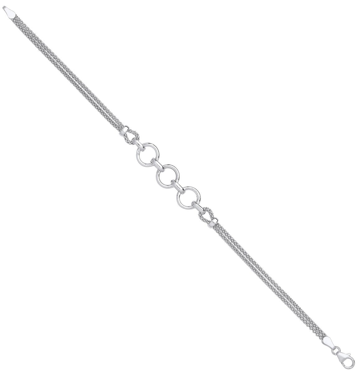 Sterling Silver Elegant Circles Ladies Bracelet - Samuel Perry