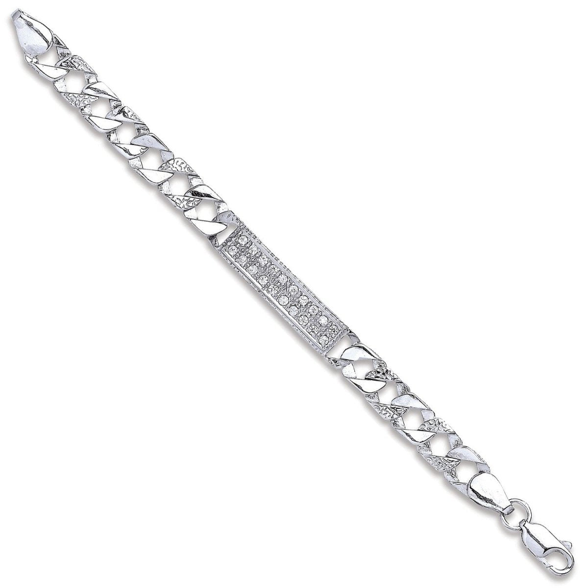 Sterling Silver Elegant Cz ID Baby 6" Bracelet - Samuel Perry