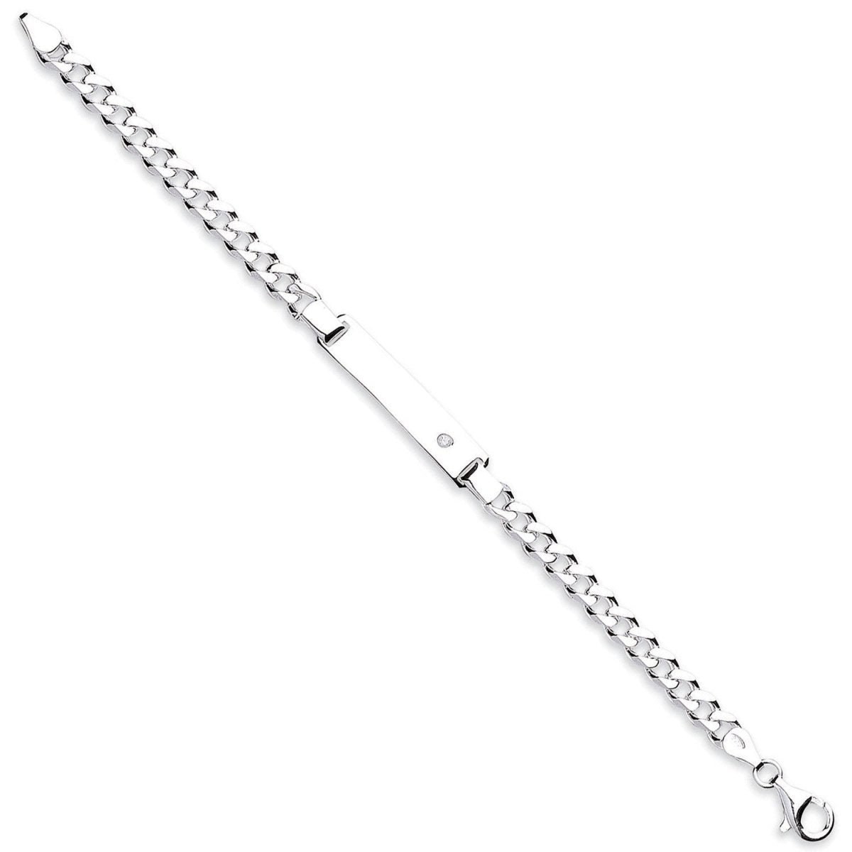 Sterling Silver Elegant Cz ID Ladies 7" Bracelet - Samuel Perry