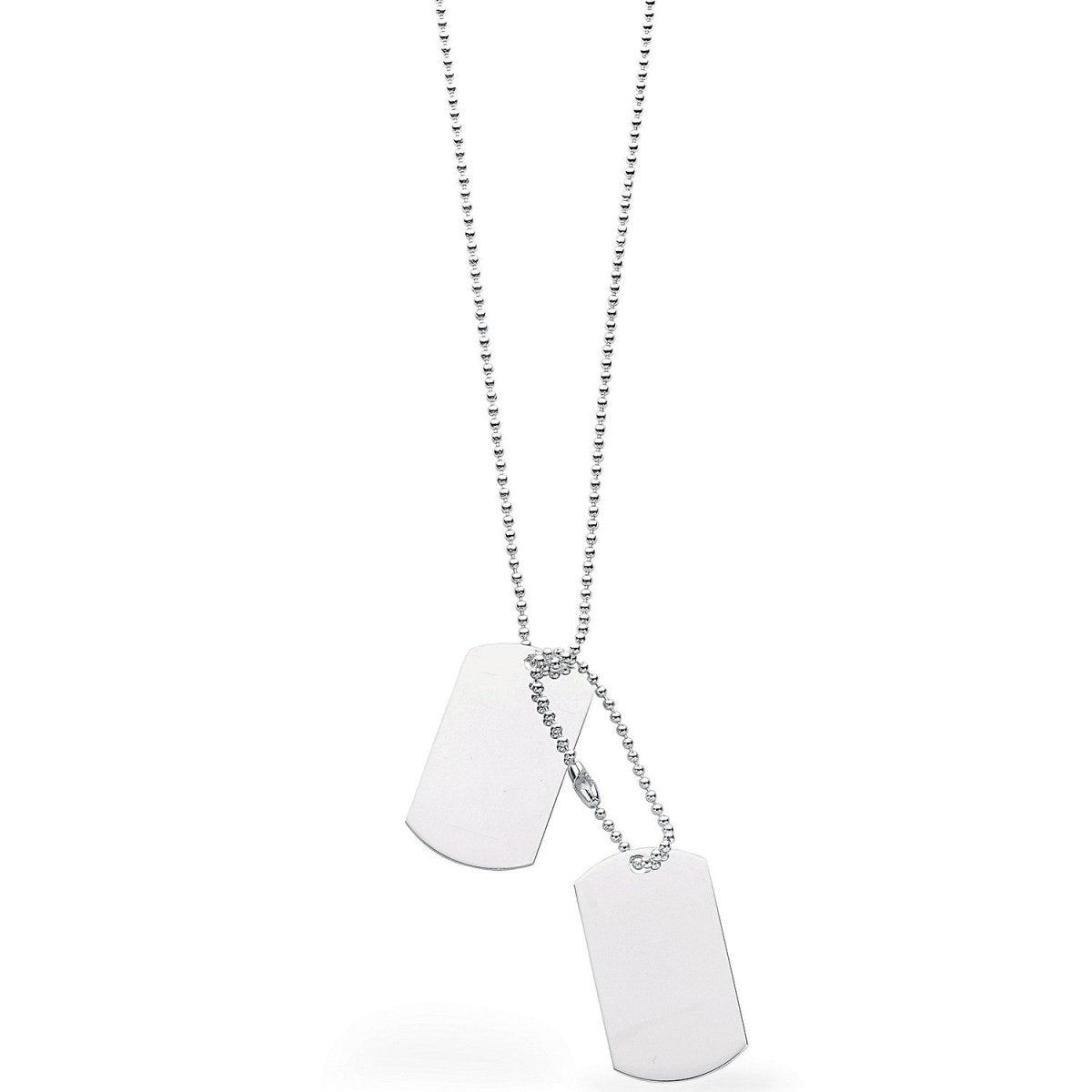 Sterling Silver Elegant Dog Tags 24" Chain - Samuel Perry
