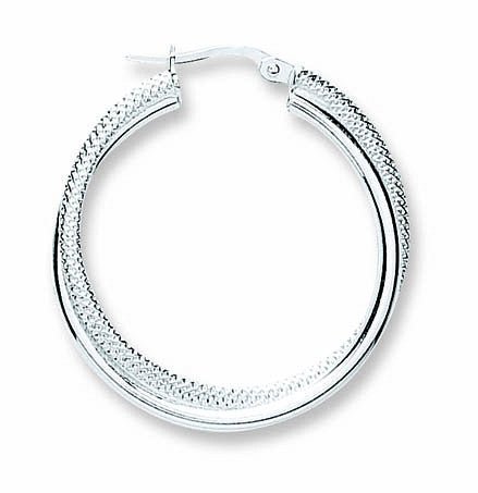 Sterling Silver Elegant Double Hoop Earrings - Samuel Perry
