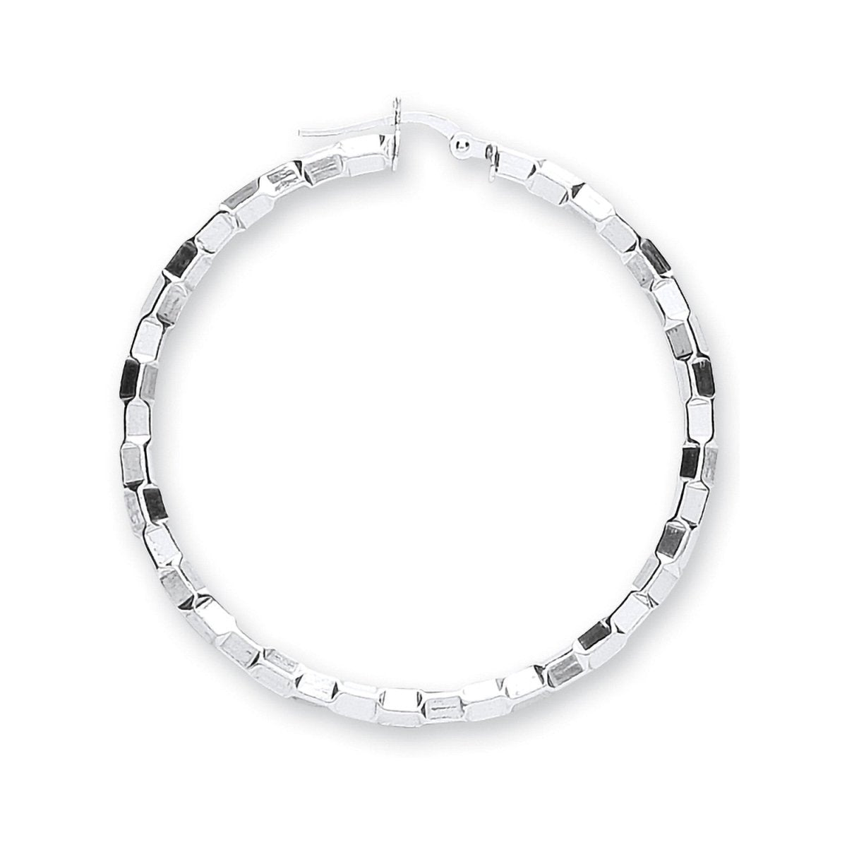 Sterling Silver Elegant Fancy Hoop Earrings - Samuel Perry