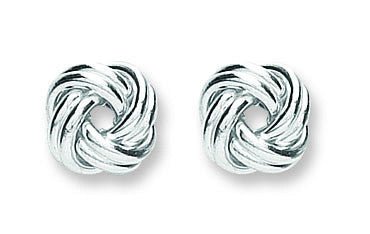 Sterling Silver Elegant Knot Stud Earrings - Samuel Perry