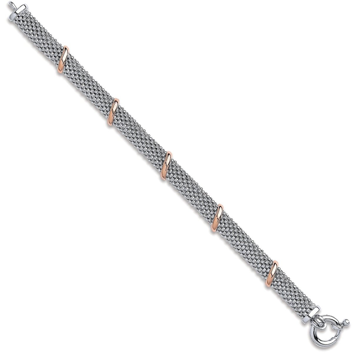 Sterling Silver Elegant Mesh Ladies Bracelet - Samuel Perry
