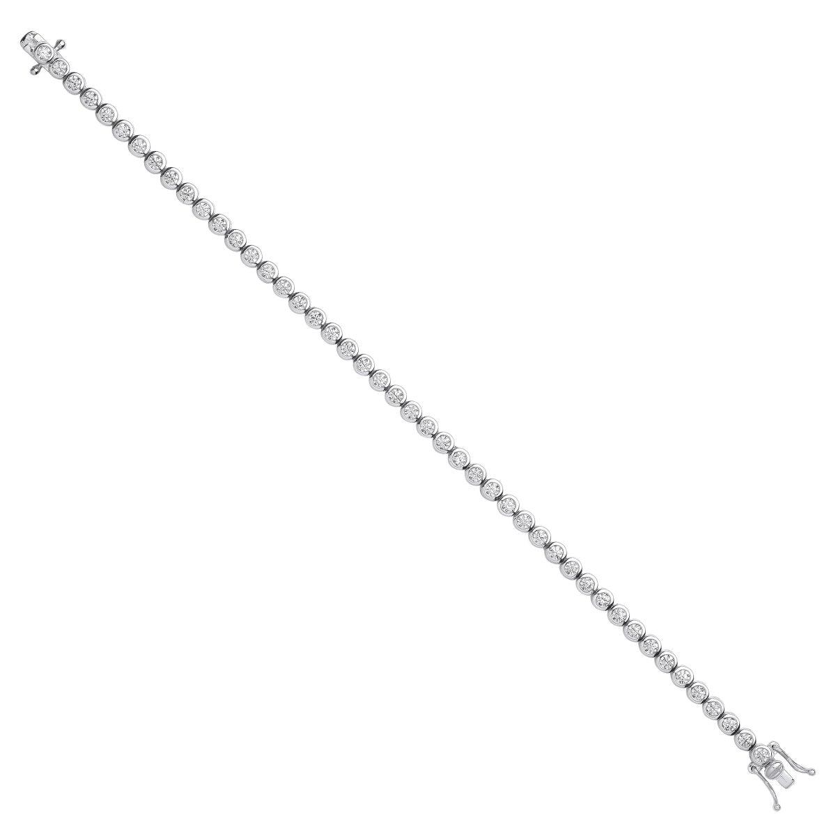 Sterling Silver Elegant Rubover CZ Tennis Bracelet - Samuel Perry