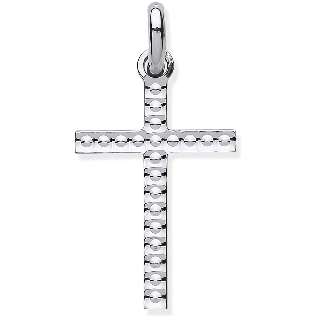 Sterling Silver Embossed Dots Cross – Delicate Craftsmanship - Samuel Perry