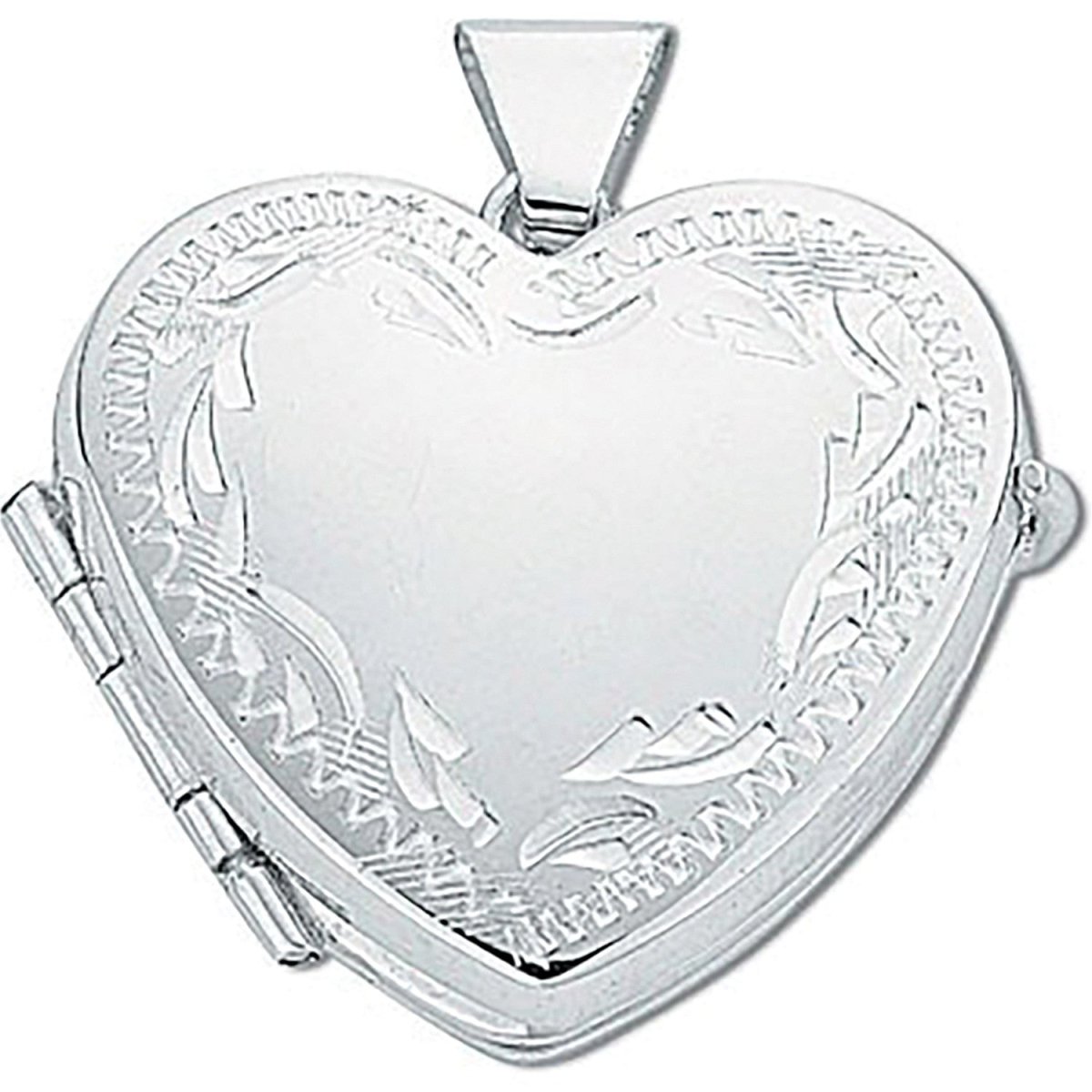 Sterling Silver Engraved Heart Locket - Delicate - Samuel Perry