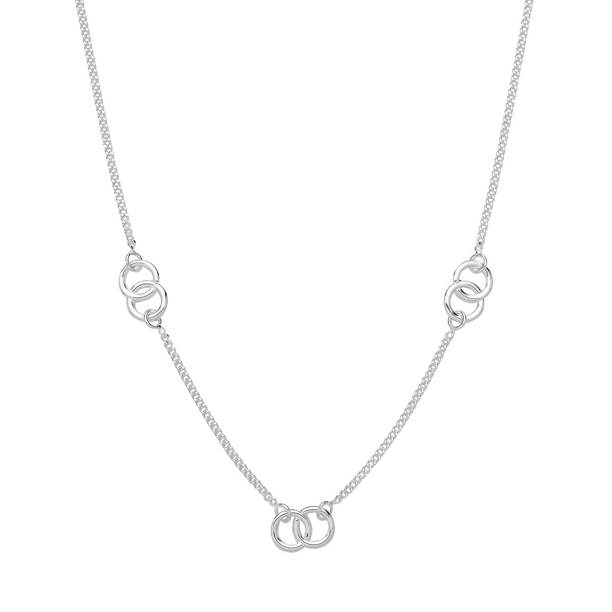 Sterling Silver Entwined Circles Necklace - Samuel Perry