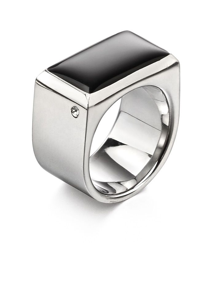 Sterling Silver Epoxy Resin Rectangle Ring - Samuel Perry
