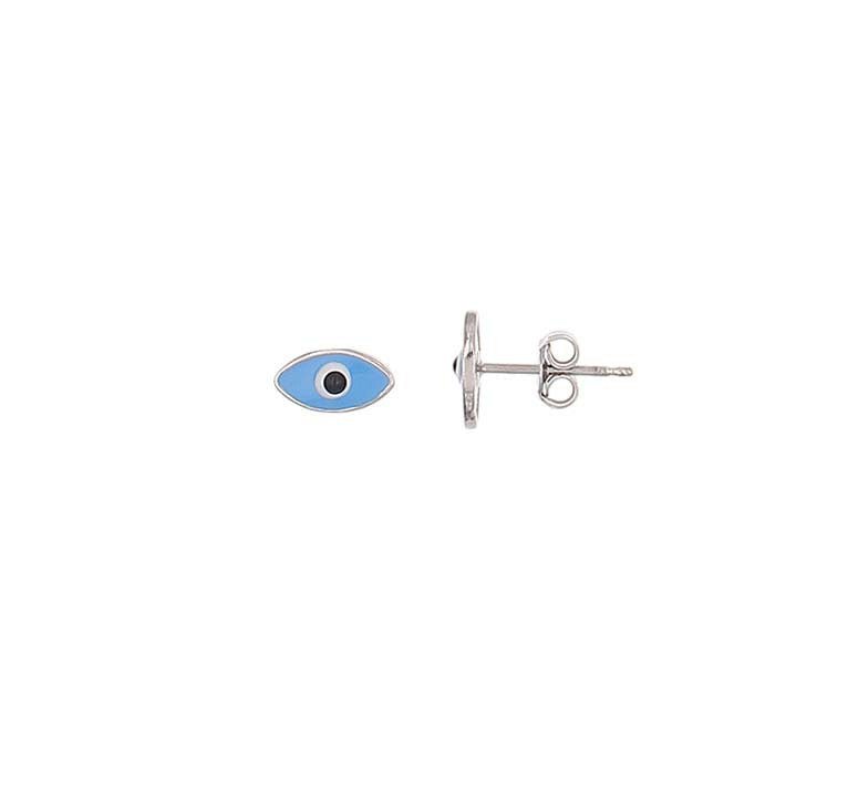 Sterling Silver Evil Eye Stud Earrings - Samuel Perry