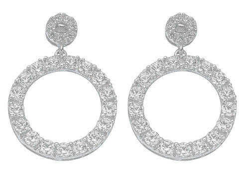 Sterling Silver Fancy Cz Circular Drops - Samuel Perry