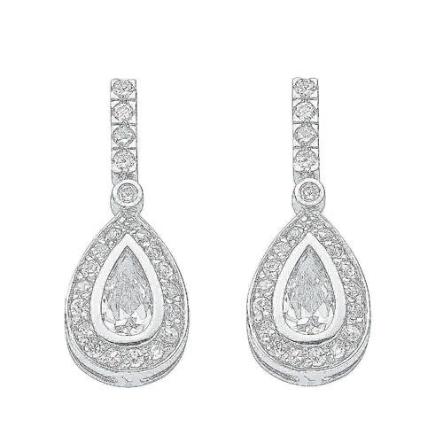 Sterling Silver Fancy Cz Drops - Samuel Perry
