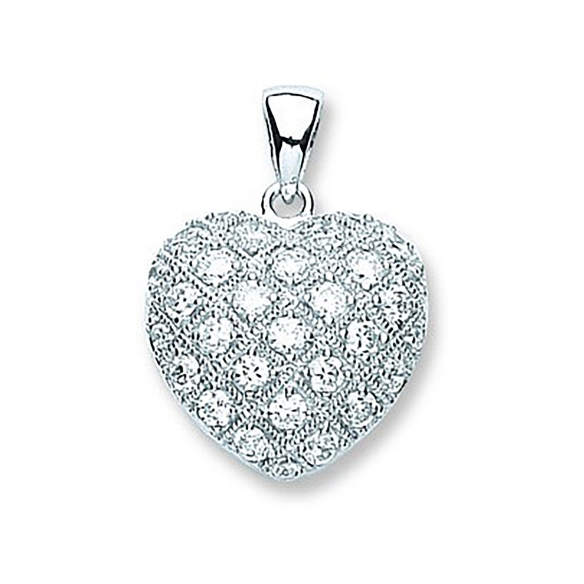 Sterling Silver Fancy CZ Heart Pendant – Romantic & Sparkling - Samuel Perry