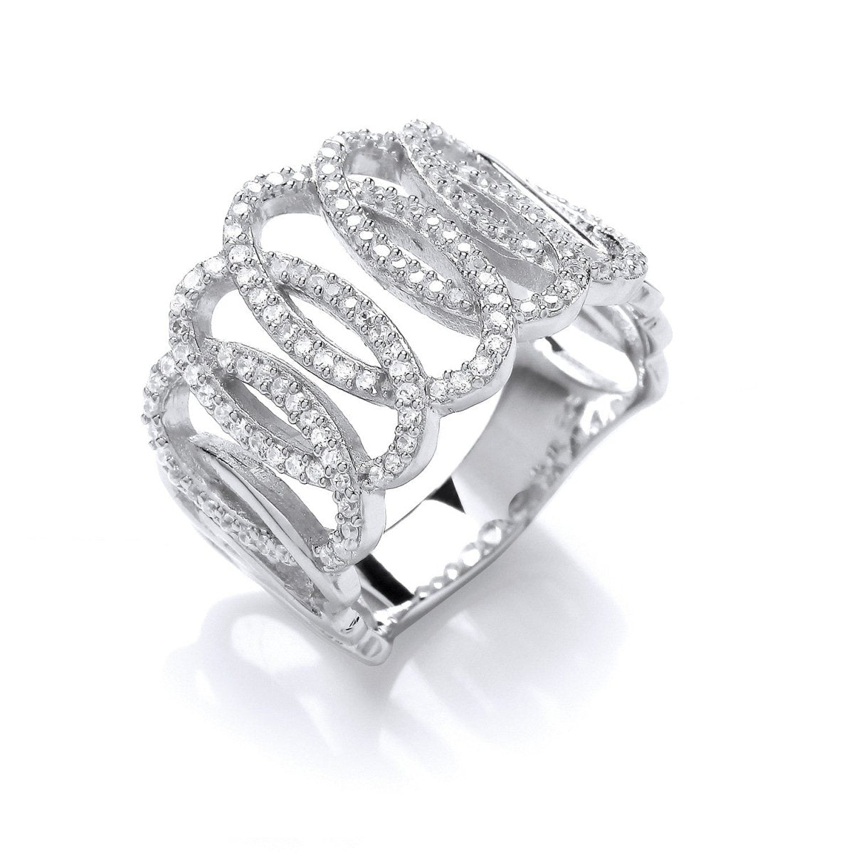 Sterling Silver Fancy Cz Ring - Samuel Perry