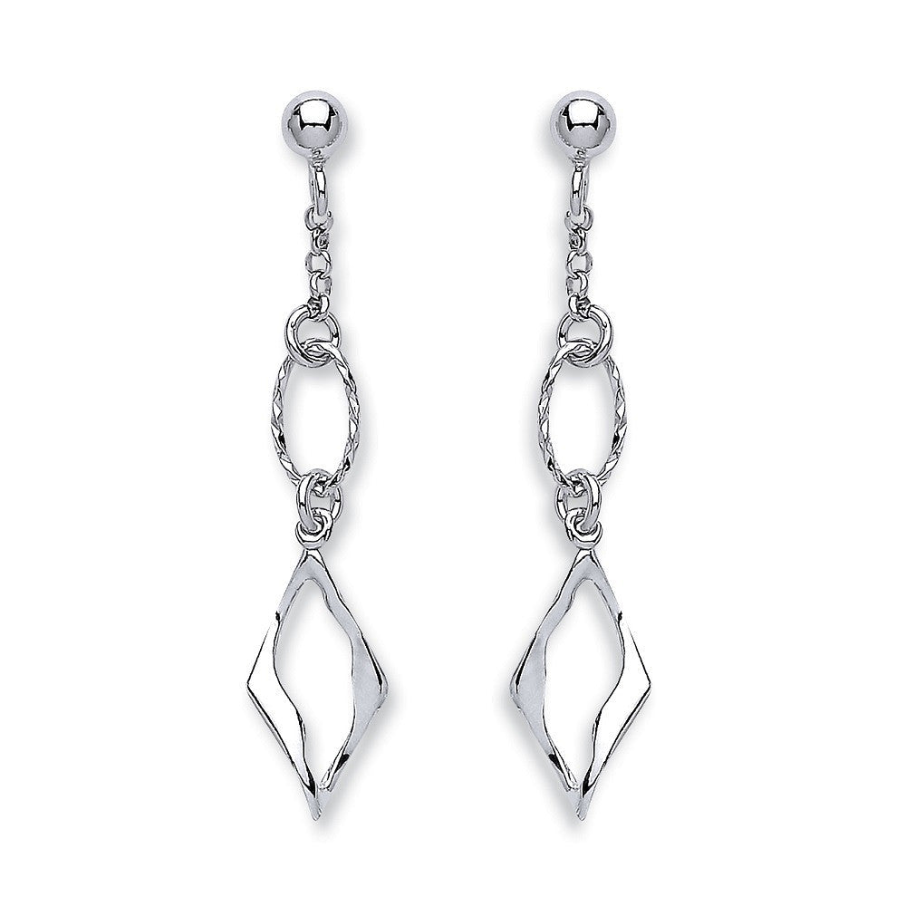 Sterling Silver Fancy Link Drop Earrings - Samuel Perry
