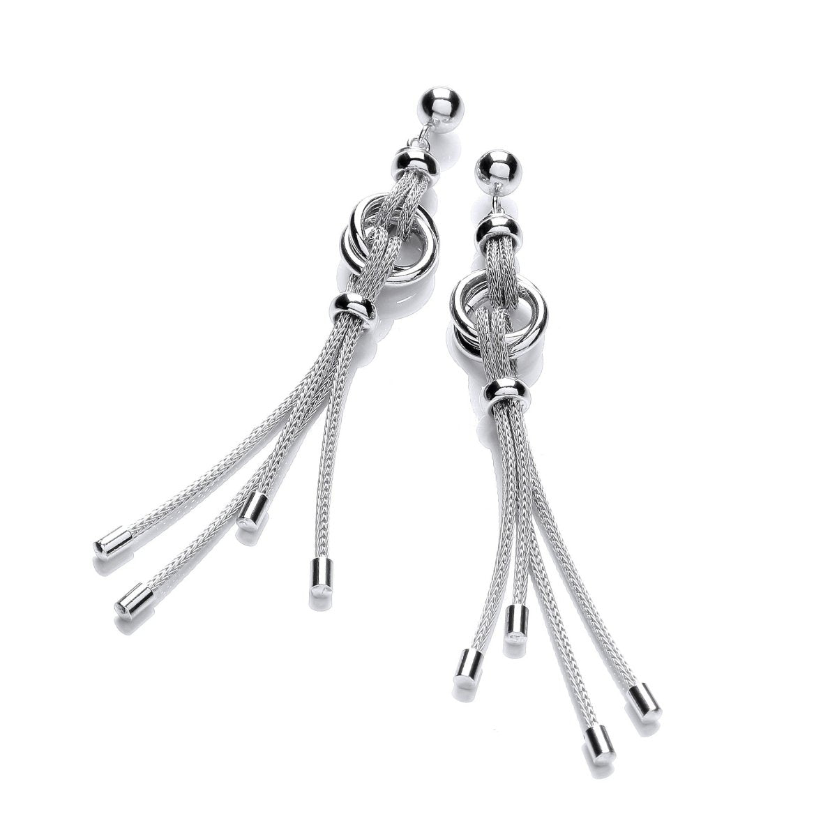 Sterling Silver Fancy Multi - Strand Drop Earrings - Samuel Perry