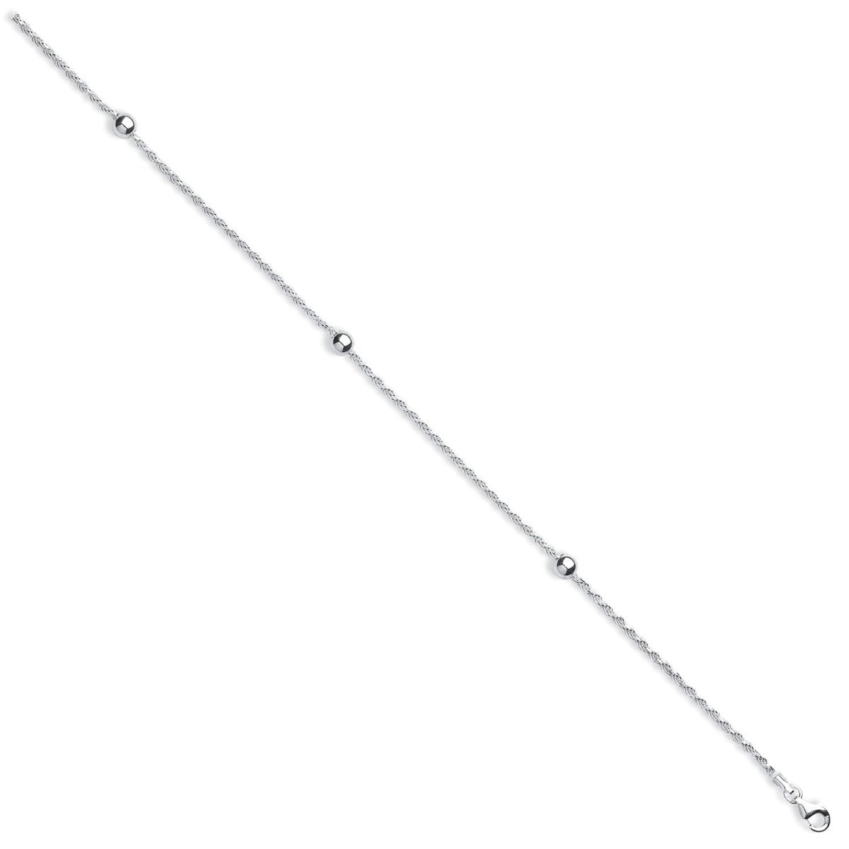 Sterling Silver Fancy Rope Anklet - Samuel Perry