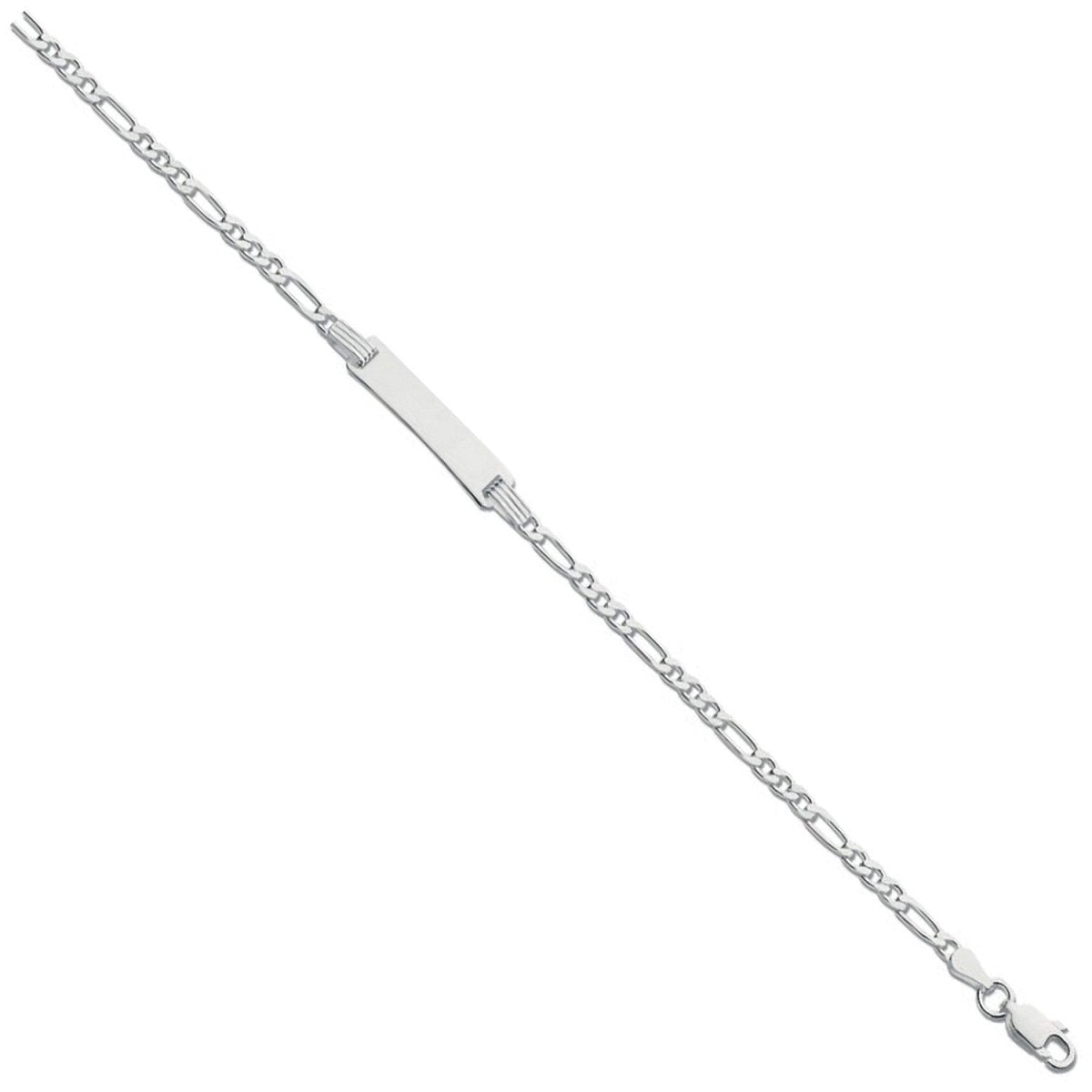 Sterling Silver Figaro ID Baby 6" & Ladies 7" Bracelet - Samuel Perry