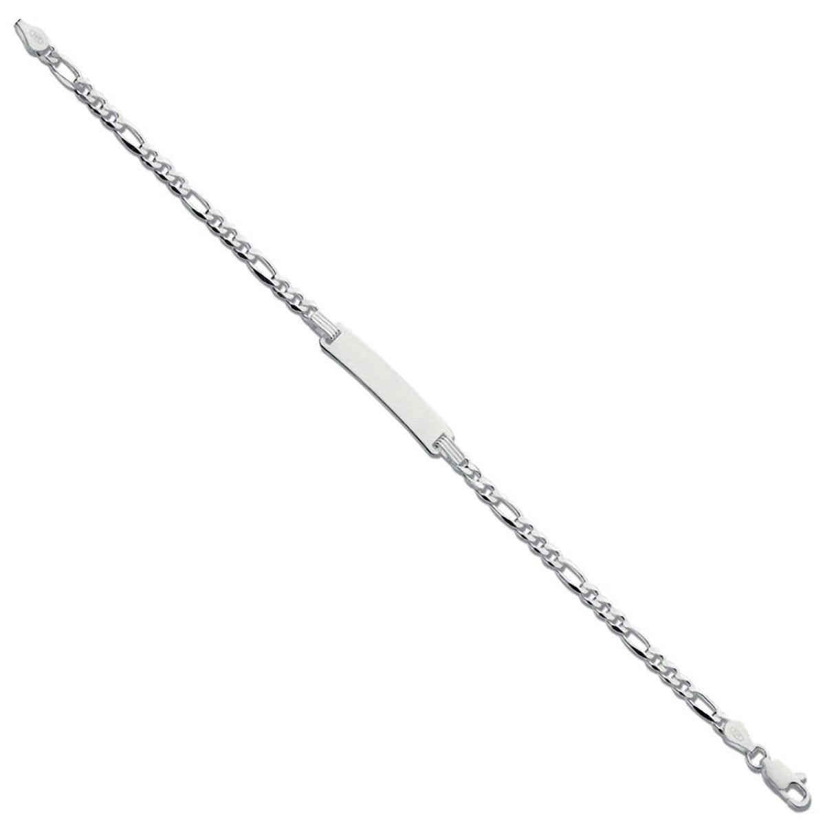 Sterling Silver Figaro ID Baby 6" & Ladies 7" Bracelet - Samuel Perry