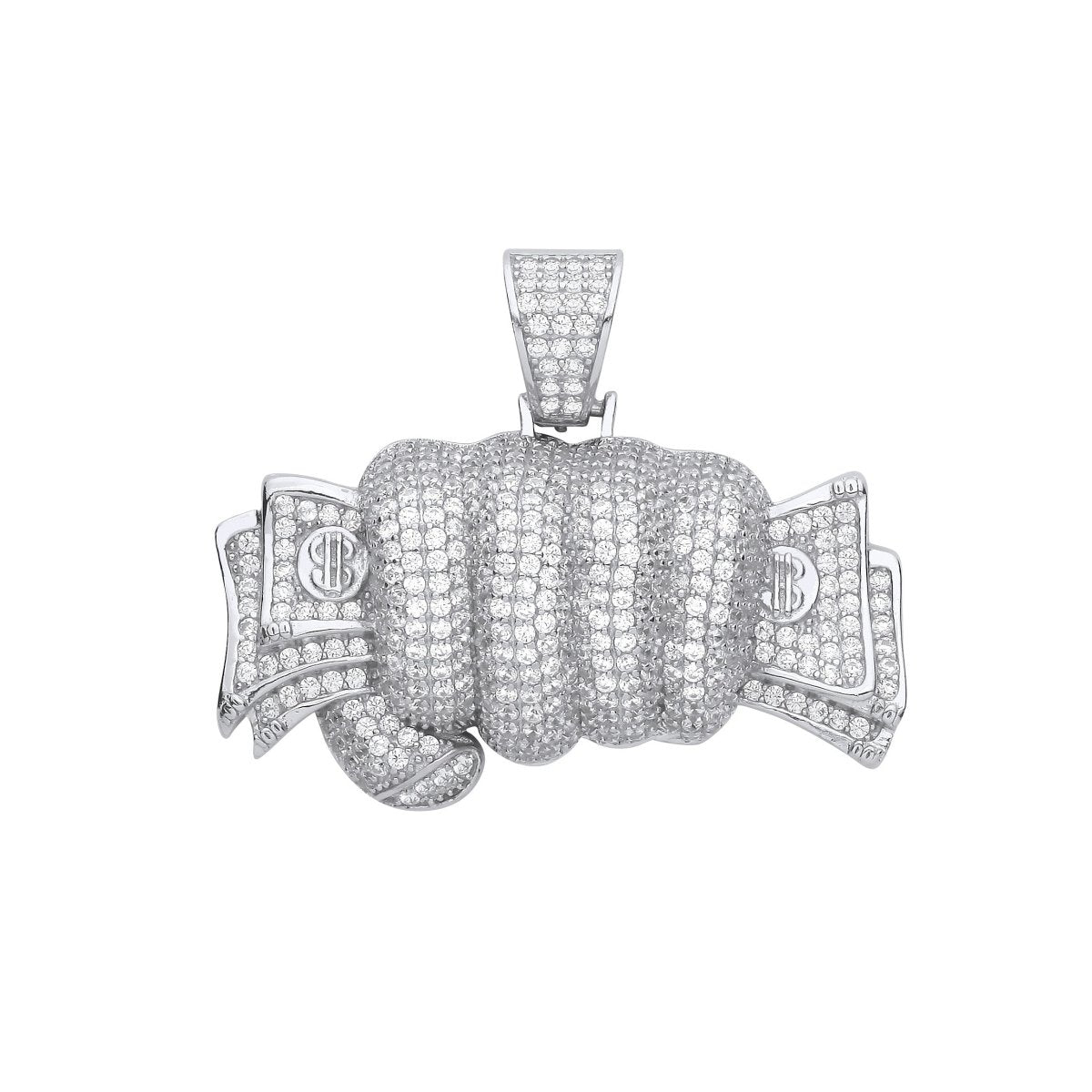 Sterling Silver Fist Full of Cash CZ Pendant – A Statement of Success - Samuel Perry