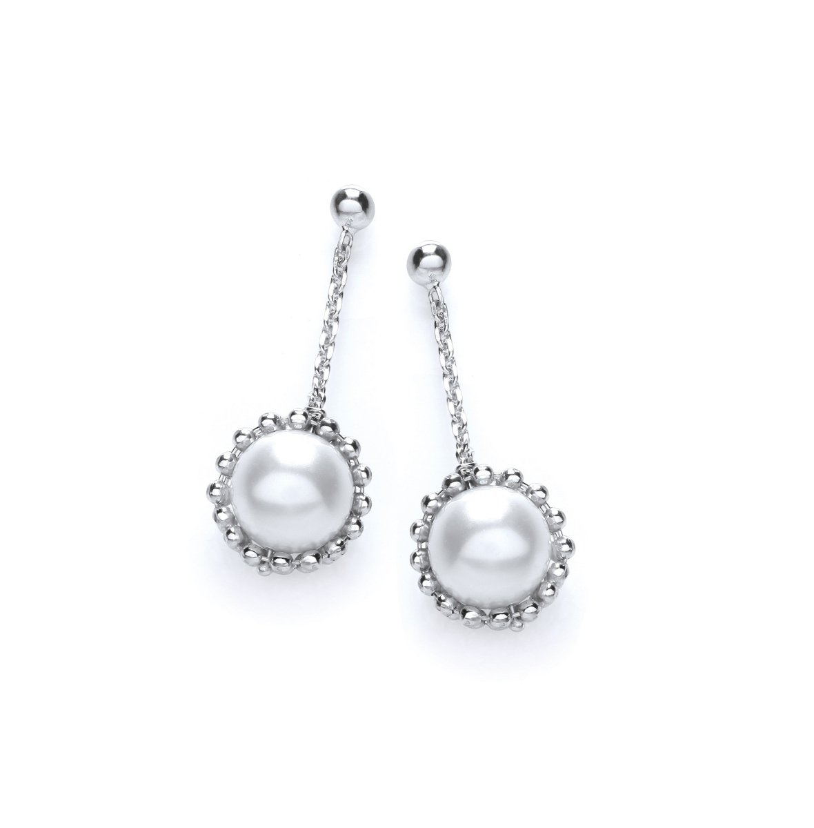 Sterling Silver Freshwater Pearl Drop Earrings - Samuel Perry