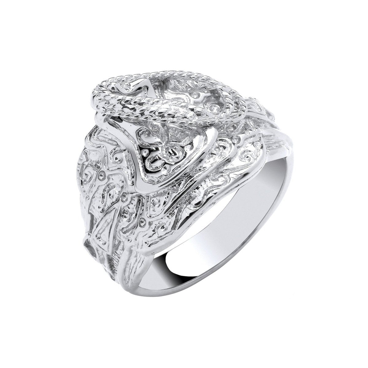 Sterling Silver Gents Saddle Ring - Samuel Perry