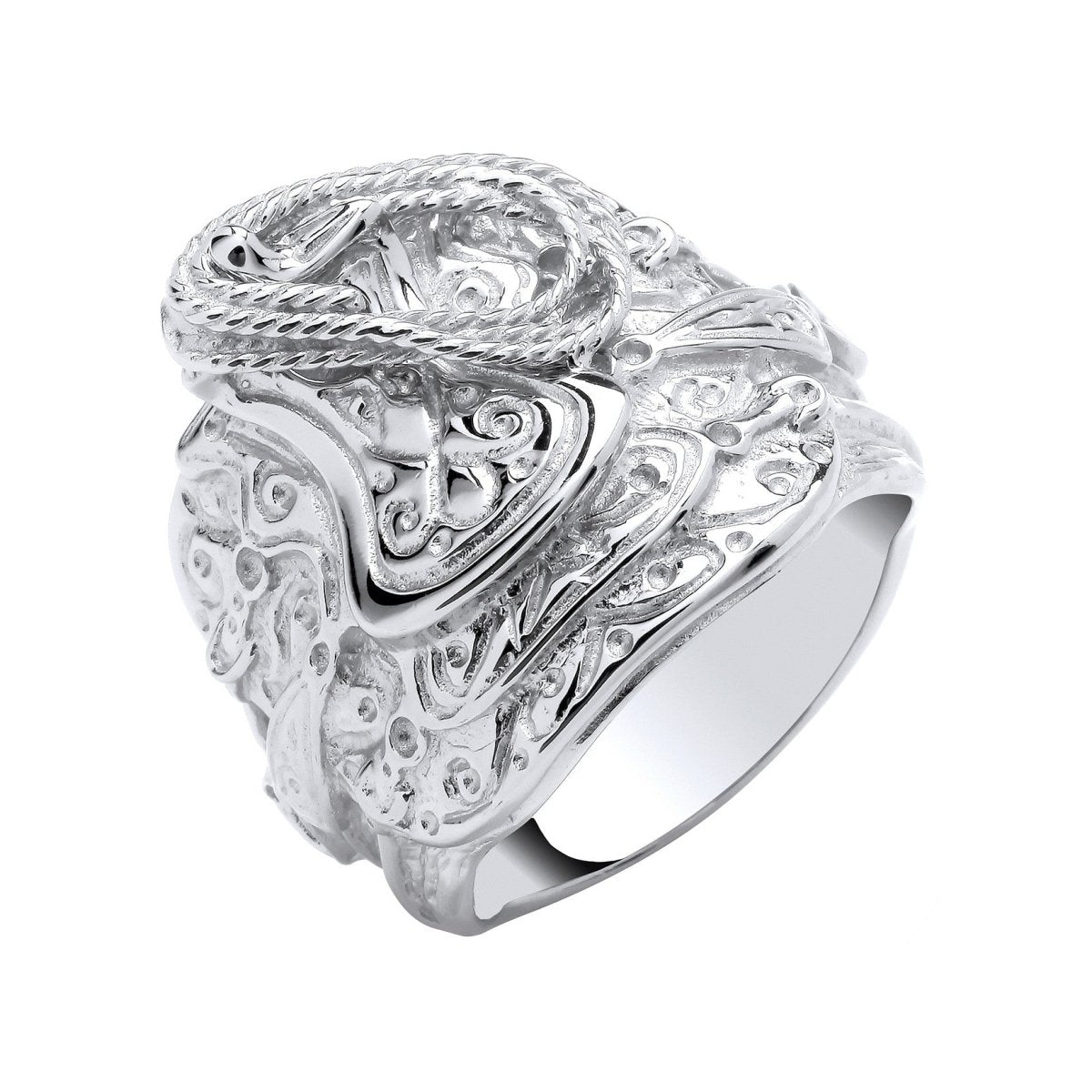 Sterling Silver Gents Saddle Ring - Samuel Perry